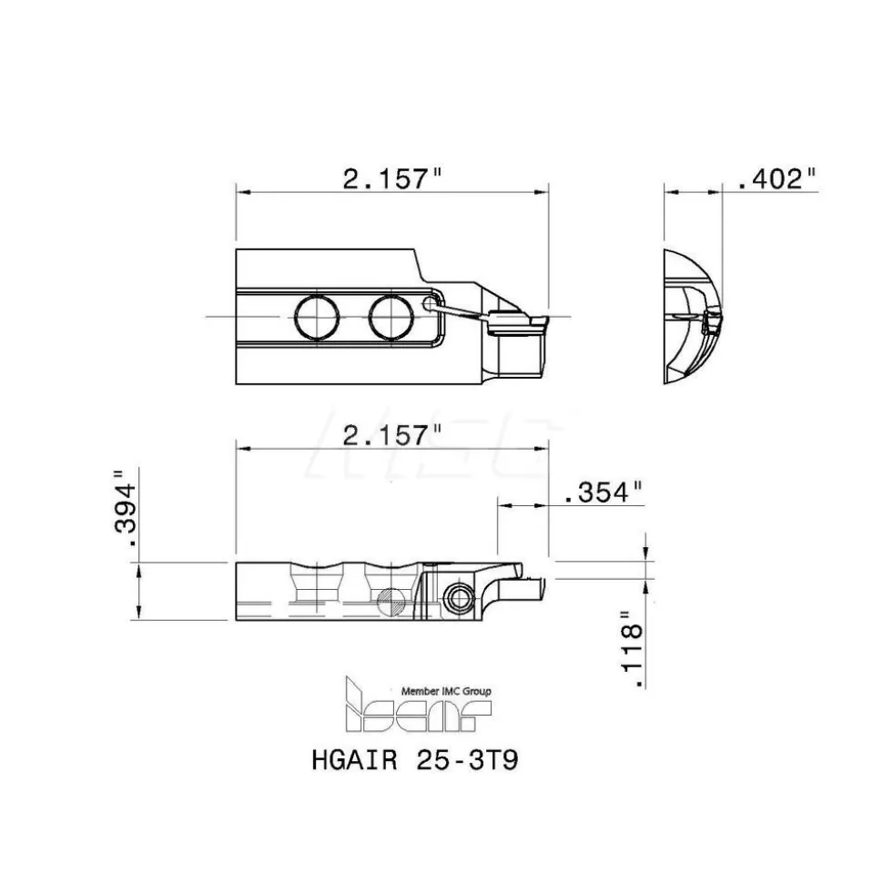 Indexable Grooving Blade: Right Hand, 0.1181" Min Width