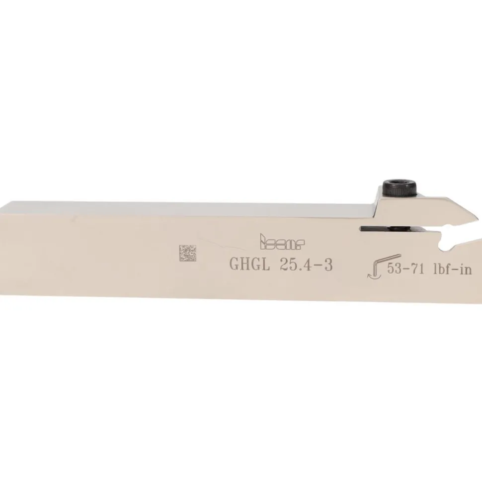 Indexable Grooving-Cutoff Toolholder: GHGL 25.4-3, 0.118 to 0.157" Groove Width, Left Hand