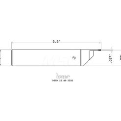 Indexable Grooving-Cutoff Toolholder: DGTR 25.4B-2D35, 0.075 to 0.098" Groove Width, 0.689" Max Depth of Cut, Right Hand