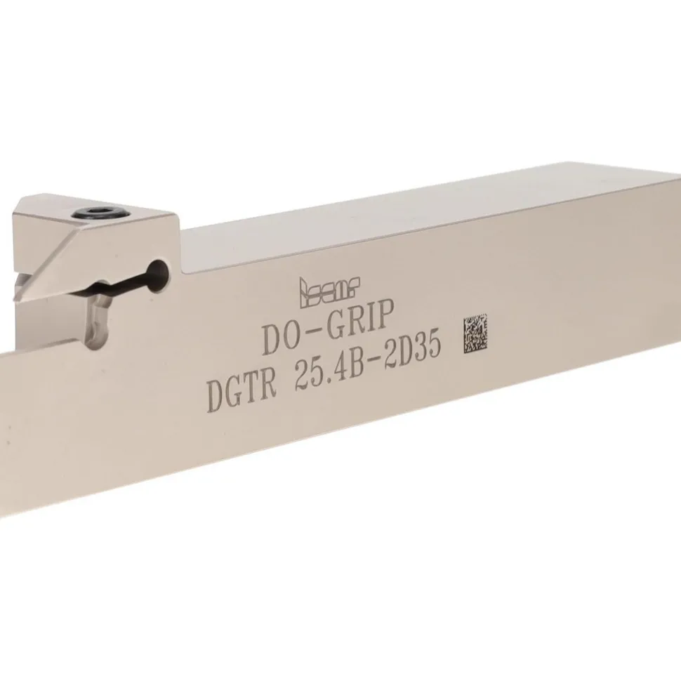 Indexable Grooving-Cutoff Toolholder: DGTR 25.4B-2D35, 0.075 to 0.098" Groove Width, 0.689" Max Depth of Cut, Right Hand