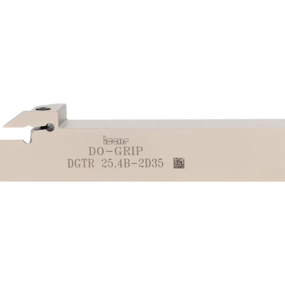 Indexable Grooving-Cutoff Toolholder: DGTR 25.4B-2D35, 0.075 to 0.098" Groove Width, 0.689" Max Depth of Cut, Right Hand
