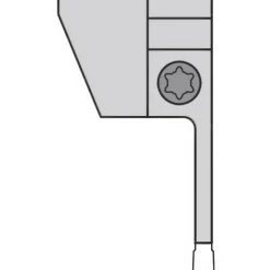 Indexable Grooving-Cutoff Toolholder: WMTSR163087, 0.118 to 1/8" Groove Width, 7/8" Max Depth of Cut, Right Hand