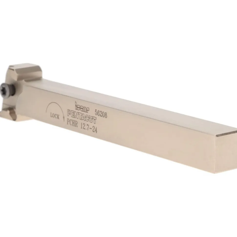 Indexable Grooving-Cutoff Toolholder: PCHR 12.7-24, 0.0197 to 1/8" Groove Width, 0.256" Max Depth of Cut, Right Hand