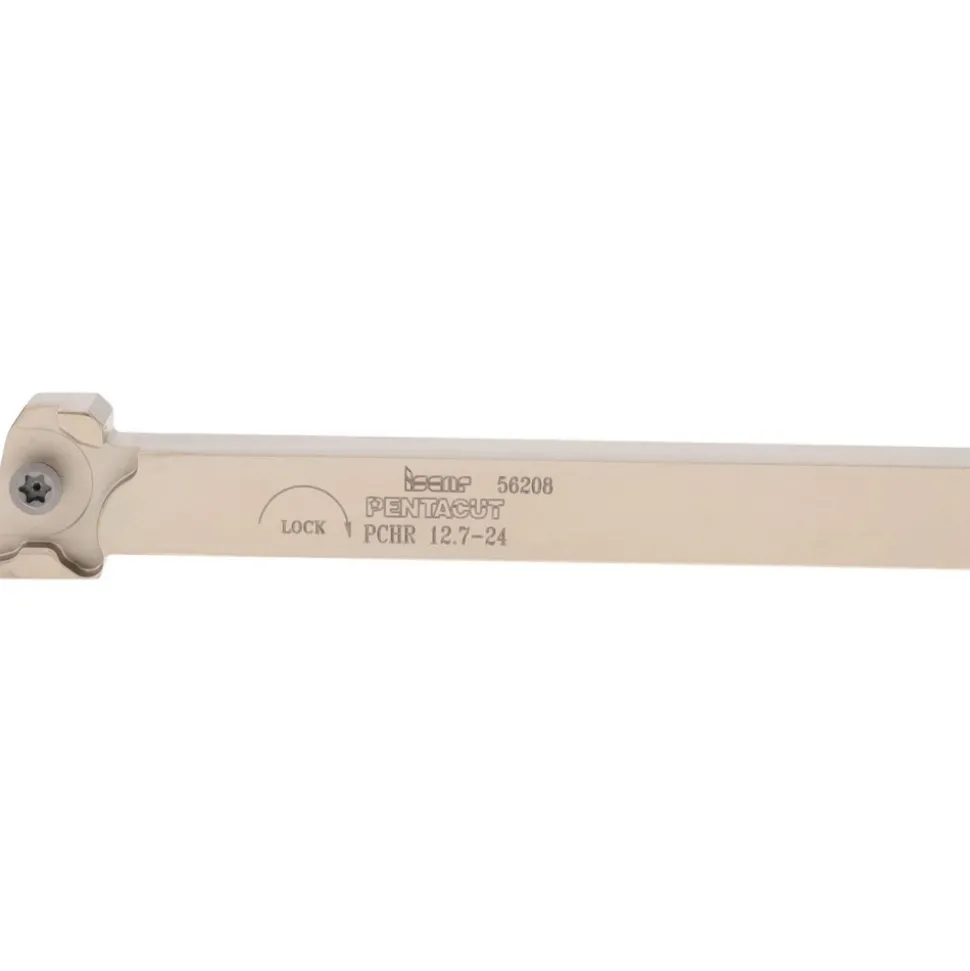 Indexable Grooving-Cutoff Toolholder: PCHR 12.7-24, 0.0197 to 1/8" Groove Width, 0.256" Max Depth of Cut, Right Hand