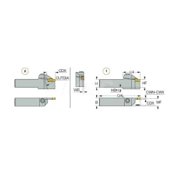 Indexable Grooving Toolholder: HELIR 25.4-6T30, External, Right Hand, 2.36" Max Workpiece Dia