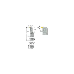 Indexable Grooving Toolholder: A12CGFR1303, Right Hand