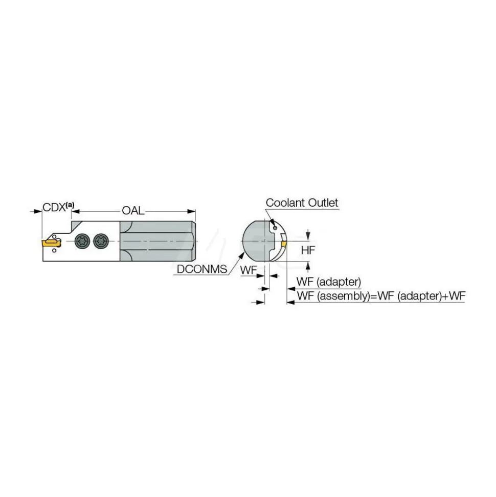 Indexable Grooving Toolholder: HAI 31.7C, Internal, Right Hand