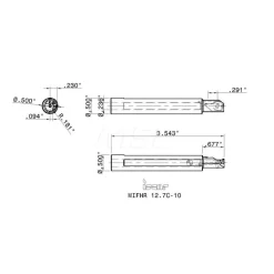 Indexable Grooving Toolholder: MIFHR12.7C10, Internal, Right Hand