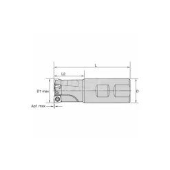 Indexable High-Feed End Mill: C7792VXD09WA1.00Z02R, 1
