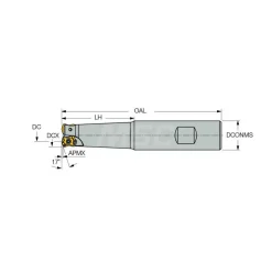 Indexable High-Feed End Mill: FFX4ED0.7532.0W0.7504, 3/4" Cut Dia, 3/4" Shank Dia, Weldon Flat Shank