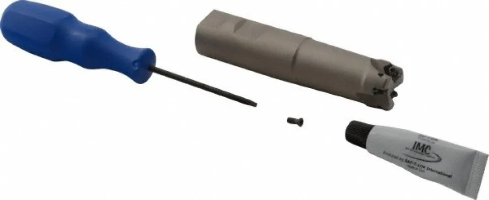 Indexable High-Feed End Mill: FF EWXD1.00-3-2, 1" Cut Dia, 1" Shank Dia, Weldon Flat Shank
