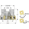 Indexable High-Feed Face Mill: 0.75" Arbor Hole