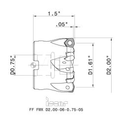 Indexable High-Feed Face Mill: 1.61 to 2