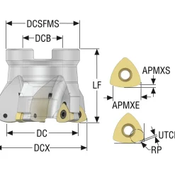 Indexable High-Feed Face Mill: 1.346 to 2" Cut Dia, 0.75" Arbor Hole