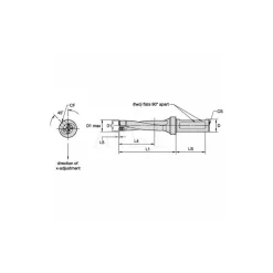 Indexable Insert Drill: DFR0750R4SSF100, 20.07 mm Max Dia, 76.20 mm Max Depth, 4xD