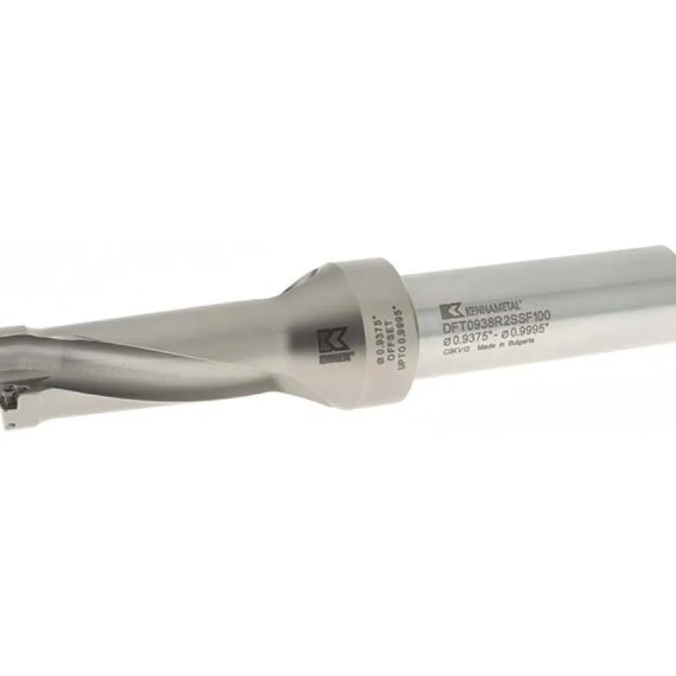 Indexable Insert Drill: DFT0938R2SSF100, 1" Max Dia, 2.5xD, 1" Shank Dia