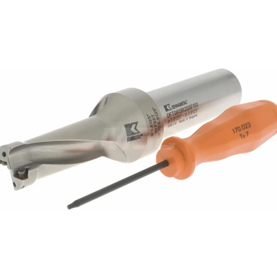 Indexable Insert Drill: DFT0813R2SSF100, 23.18 mm Max Dia, 2.5xD