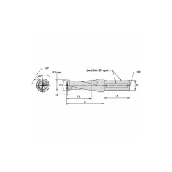 Indexable Insert Drill: DFT1219R2SSF125, 33.50 mm Max Dia, 2.5xD