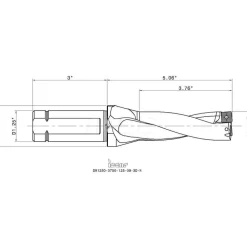 Indexable Insert Drill: DR1250-3750-125-09-3D-, 1-1/4