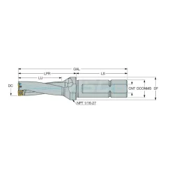 Indexable Insert Drill: DR1250-3750-125-09-3D-, 1-1/4