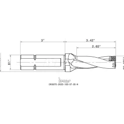 Indexable Insert Drill: DR0875-2625-100-07-3D, 7/8
