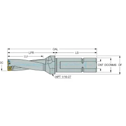 Indexable Insert Drill: DR1125-3375-125-09-3DN, 1-1/8