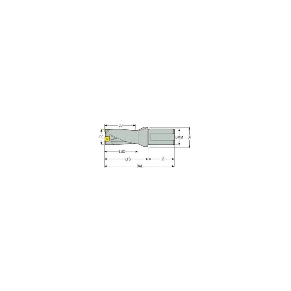 Indexable Insert Drill: SD522-0875-175-1000R7, 7/8" Max Dia, 1-3/4" Max Depth, 2xD, 1" Shank Dia