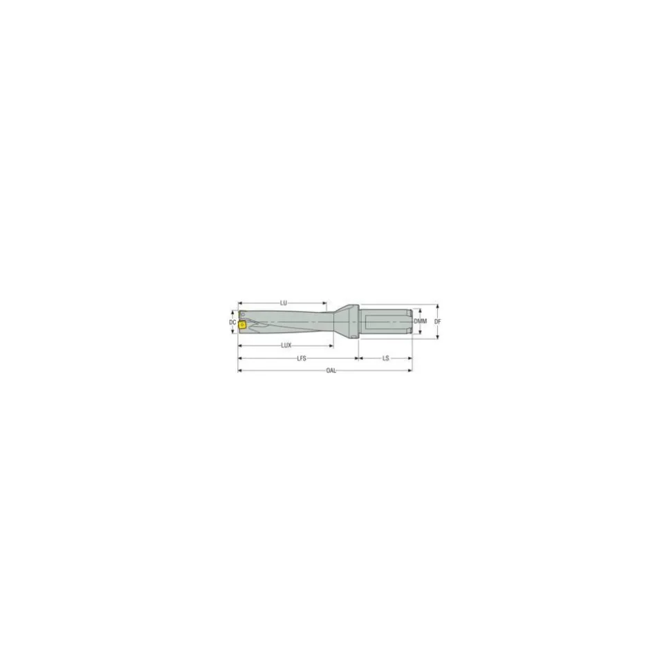 Indexable Insert Drill: SD525-0750-375-1000R7, 3/4" Max Dia, 3-3/4" Max Depth, 5xD, 1" Shank Dia