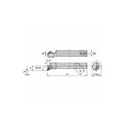 Indexable Profiling Toolholder: Internal, 17.5 ° Lead Angle