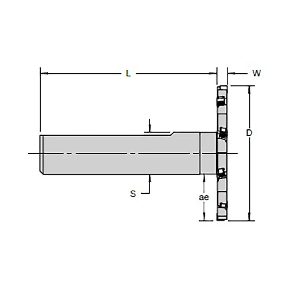 Indexable Slotting Cutter: 1/2" Cutting Width, 3" Cutter Dia, Shank Connection, 0.8700" Depth of Cut, 1-1/4" Shank Dia, 5.7500" Shank Length, Neutral