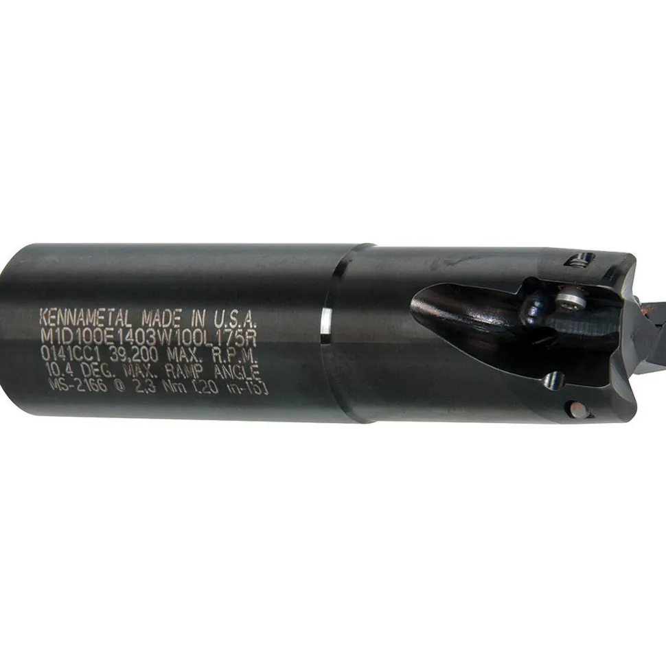 Indexable Square-Shoulder End Mill: M1D100E1403W100L175R, 1" Cut Dia, 14.73 mm Max Depth of Cut, 1" Dia Weldon Flat Shank