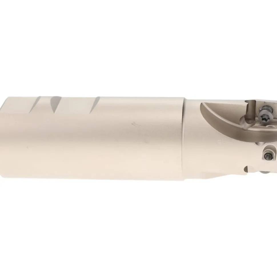 Indexable Square-Shoulder End Mill: HM90E90ADD1.25-3-W1.25, 1-1/4" Cut Dia, 0.56" Max Depth of Cut, 1-1/4" Dia Weldon Flat Shank