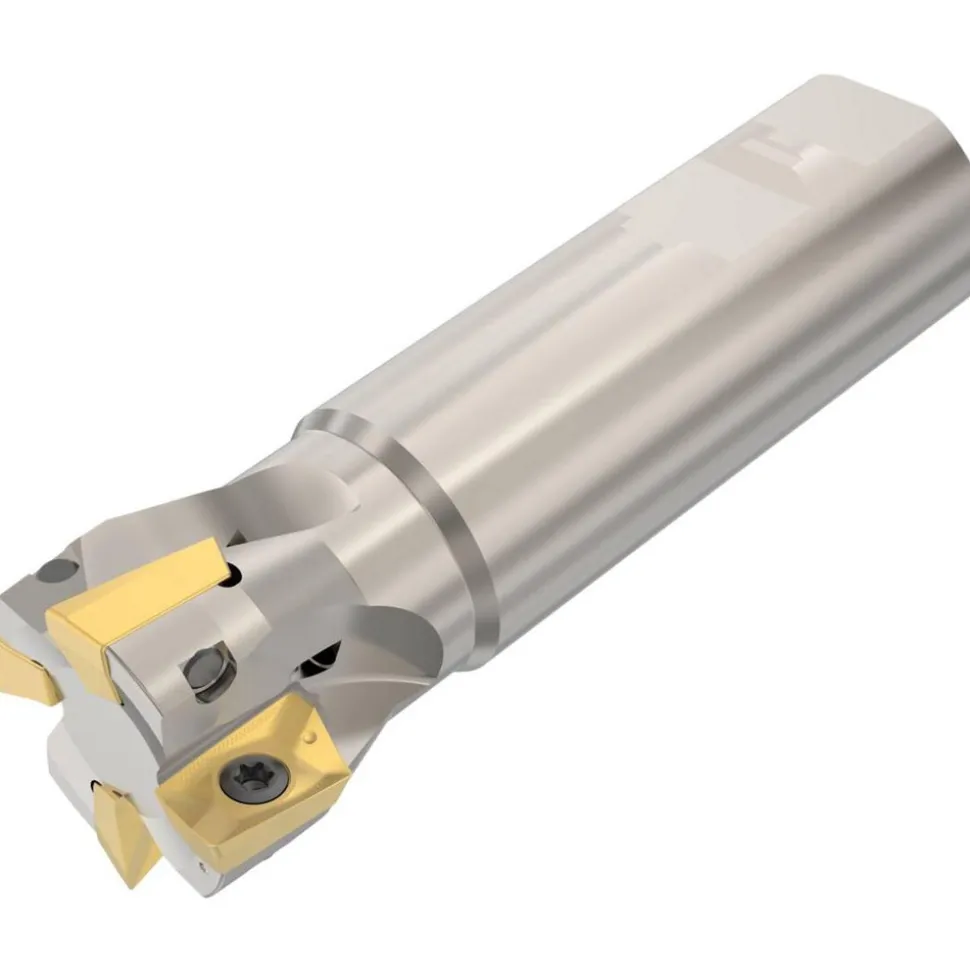 Indexable Square-Shoulder End Mill: R217.69-01.50-3-18-4AN, 1-1/2" Cut Dia, 0.669" Max Depth of Cut, 1-1/4" Dia Weldon Flat Shank
