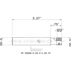 Indexable Square-Shoulder End Mill: HPE90AN-D.50-2-C.50-7C, 1/2