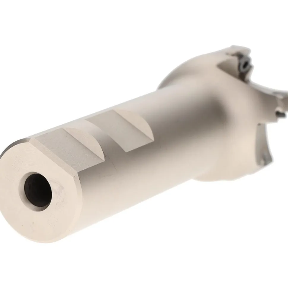 Indexable Square-Shoulder End Mill: HM390ETPD1.505W1.010, 1-1/2" Cut Dia, 0.315" Max Depth of Cut, 1" Dia Weldon Flat Shank
