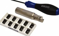 Indexable Square-Shoulder End Mill: R217.69-00.75-3-12-2A, 3/4" Cut Dia, 0.433" Max Depth of Cut, 3/4" Dia Weldon Flat Shank