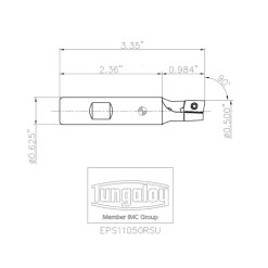 Indexable Square-Shoulder End Mill: EPS11050RSU, 1/2" Cut Dia, 0.433" Max Depth of Cut, 5/8" Dia Weldon Flat Shank