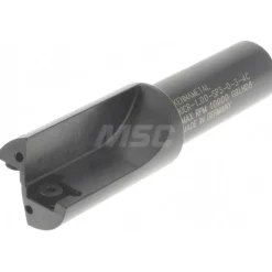 Indexable Square-Shoulder End Mill: KICR100SP3034C, 1" Cut Dia, 8.64 mm Max Depth of Cut, 3/4" Dia Weldon Flat Shank