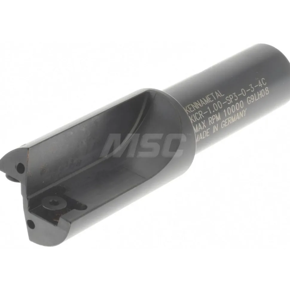 Indexable Square-Shoulder End Mill: KICR100SP3034C, 1" Cut Dia, 8.64 mm Max Depth of Cut, 3/4" Dia Weldon Flat Shank