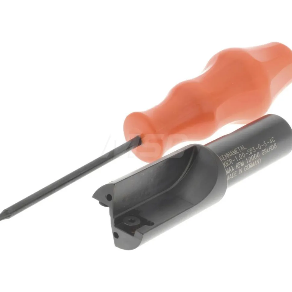 Indexable Square-Shoulder End Mill: KICR100SP3034C, 1" Cut Dia, 8.64 mm Max Depth of Cut, 3/4" Dia Weldon Flat Shank