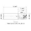 Indexable Square-Shoulder End Mill: T490ELND1.002W1.0013, 1" Cut Dia, 0.49" Max Depth of Cut, 1" Dia Weldon Flat Shank