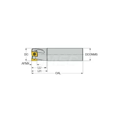 Indexable Square-Shoulder End Mill: T490ELND1.002W1.0013, 1" Cut Dia, 0.49" Max Depth of Cut, 1" Dia Weldon Flat Shank