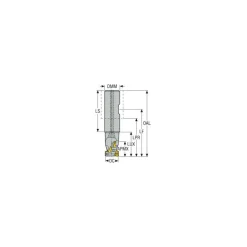 Indexable Square-Shoulder End Mill: R217.69-01.50-3-12L3AN, 1-1/2" Cut Dia, 2.6" Max Depth of Cut, 1-1/2" Dia Weldon Flat Shank