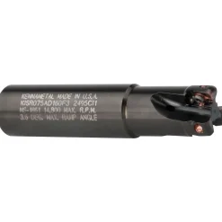 Indexable Square-Shoulder End Mill: KISR075AD160F3, 3/4" Cut Dia, 0.357" Max Depth of Cut, 3/4" Dia Weldon Flat Shank