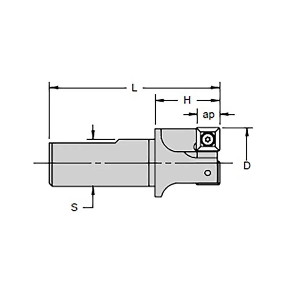 Indexable Square-Shoulder End Mill: .750 X .750 SH.DRM-030, 3/4" Cut Dia, 0.34" Max Depth of Cut, 3/4" Dia Flatted Shank