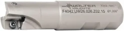 Indexable Square-Shoulder End Mill: F4042.UW26.026.Z02.15, 1" Cut Dia, 15 mm Max Depth of Cut, 1" Dia Weldon Flat Shank