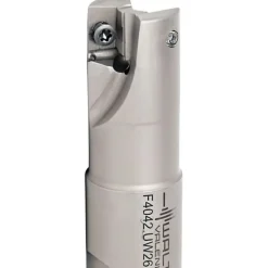 Indexable Square-Shoulder End Mill: F4042.UW26.026.Z02.15, 1" Cut Dia, 15 mm Max Depth of Cut, 1" Dia Weldon Flat Shank
