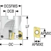 Indexable Square-Shoulder Face Mill: R220.69-01.50-12-5AN, 1-1/2'' Cut Dia, 0.4330" Max Cutting Depth