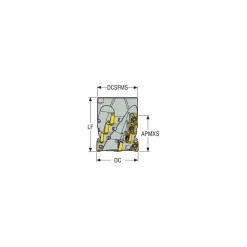 Indexable Square-Shoulder Face Mill: R220.69-03.00-18M5AN, 3'' Cut Dia, 1.2500" Arbor Hole Dia, 2.4800" Max Cutting Depth