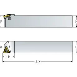 Indexable Threading Toolholders: Thread Type: External; Hand of Holder: Right Hand; Shank Width/Diameter (Decimal Inch): 1.0000; Compatible Insert Size Code: 3ER